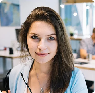 Confident woman at Xionnix digital marketing office