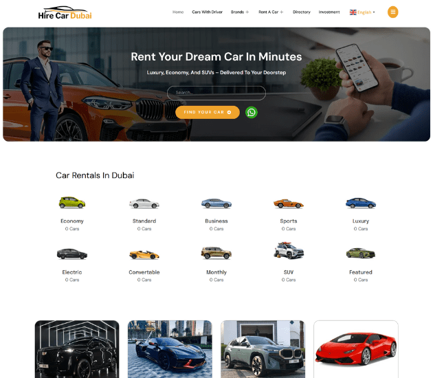 Car rental in dubai Design By Xionnix