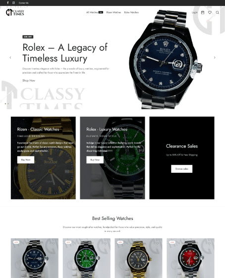 ecommerce store name classy time design by xionnix