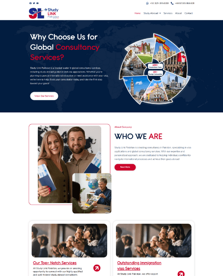 study abroad service website name study link pakistan design by xionnix