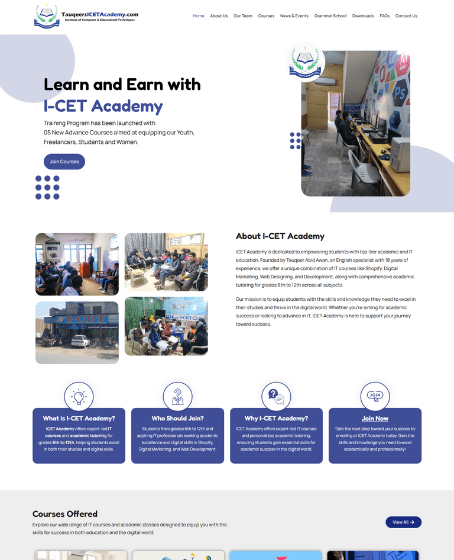 online academy lms website design by xionnix